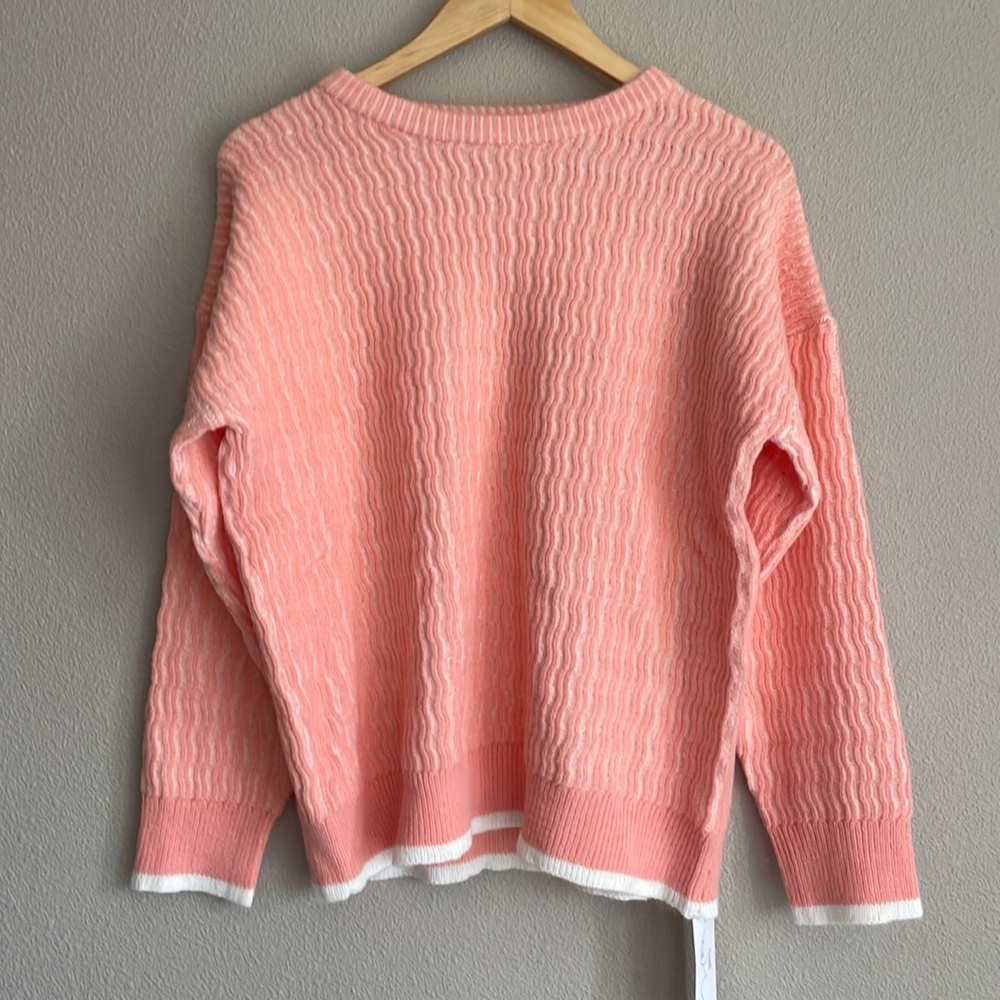 Knit Mix | Neon Peach Wave Sweater
